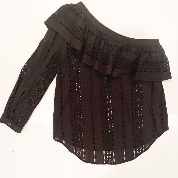 Veronica Beard Cruz Eyelet Top One Shoulder Size 2 - Picture 5 of 5